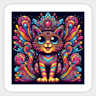 Psychedelic Cat #2 Sticker